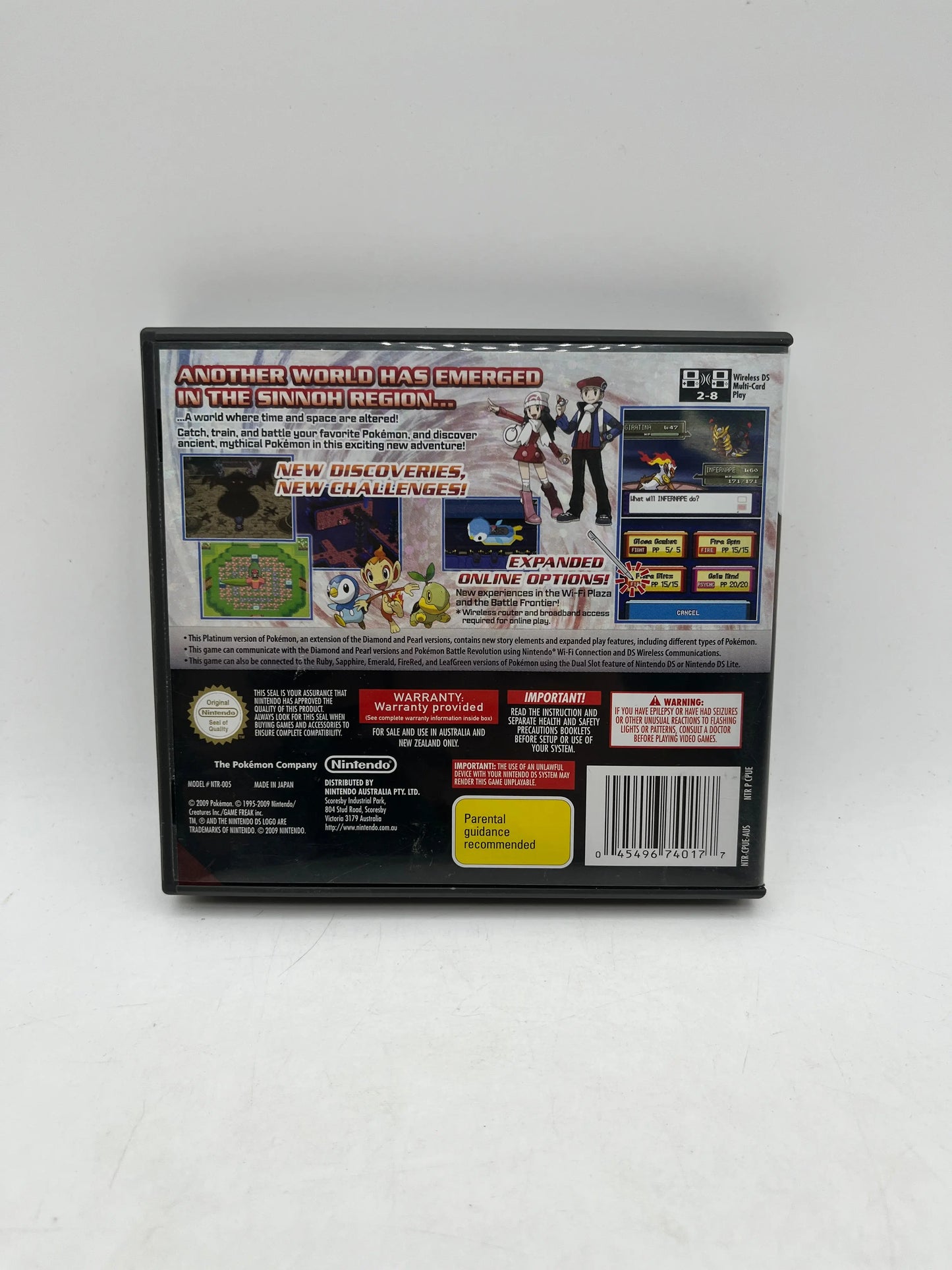 2009 Nintendo Pokemon Platinum Version AUS - Nintendo DS - Cartridge & Case Only FRENLY BRICKS - Open 7 Days