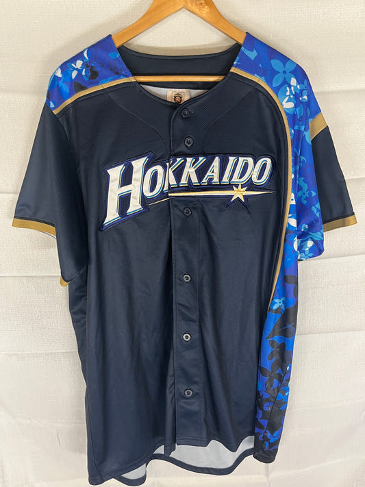 Nippon Baseball Hokkaido Fighters "Nakata #6" Flower Blue Jersey XLarge