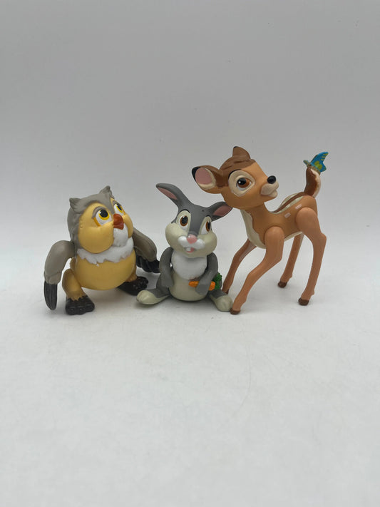 Bambi with Butterfly 3" - Wise Owl 2.5" - Thumper 3" Figurines Arms Legs Move FRENLY BRICKS - Open 7 Days