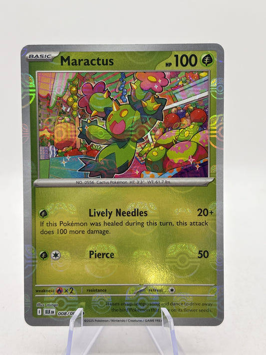 Maractus 008/086 Master Ball Reverse Holo Black Bolt Pokémon TCG (NM) — front