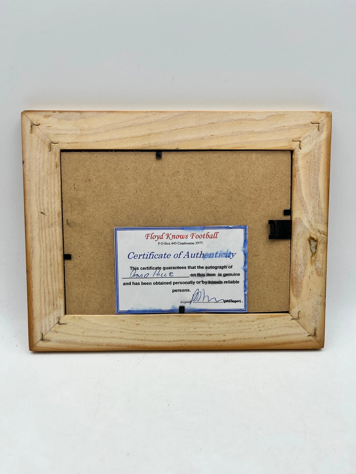 David Hille Signed 2007 - Select Champions - Essendon - Framed With COA FRENLY BRICKS - Open 7 Days