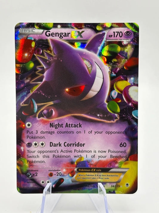 Pokemon TCG XY Phantom Forces - Gengar EX 34/119 Rare LP (2) FRENLY BRICKS - Open 7 Days