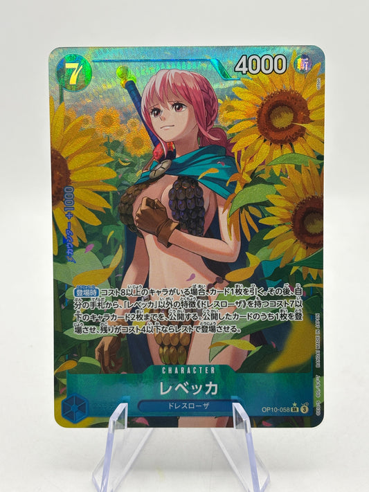 One Piece TCG OP10-058 Japanese Rebecca SR* Alt Art FRENLY BRICKS - Open 7 Days