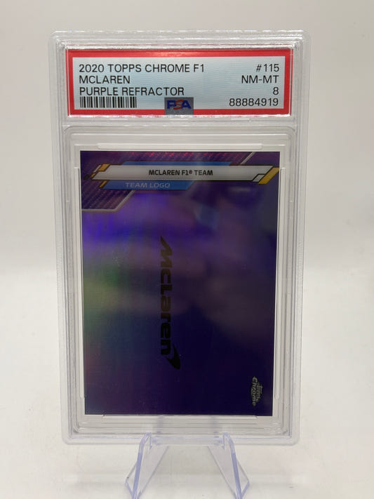 2020 Topps Chrome F1 #115 Mclaren Purple Refractor /399 PSA 8
