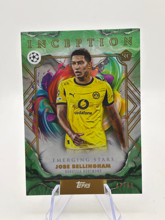 Jobe Bellingham 2025-26 Topps Inception UCC Emerging Stars Green Foil RC /99 #12