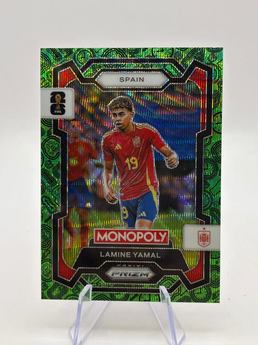 Lamine Yamal GREEN Wave, 2026 Panini Prizm Monopoly World Cup #41 Spain