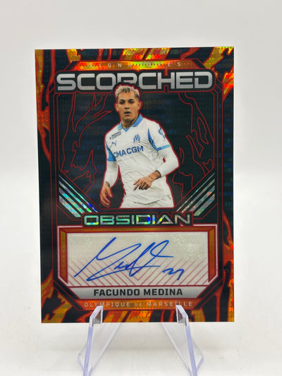 2025-26 Panini Obsidian Soccer #SC-FMA Scorched Auto Facundo Medina /99