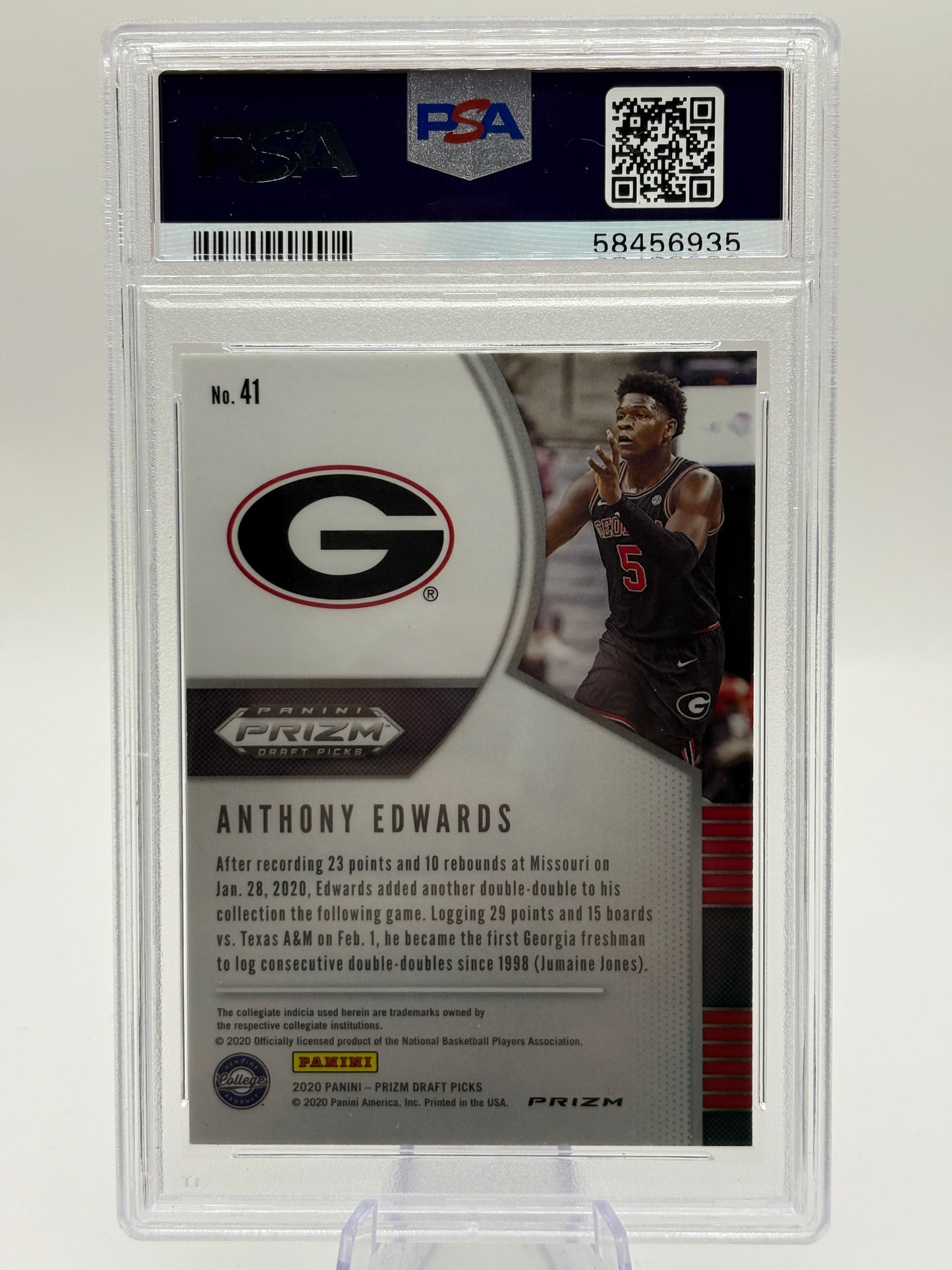 PSA 10 2020-21 Panini Prizm DP - Red Ice Prizm #41 Anthony Edwards (RC) FRENLY BRICKS - Open 7 Days