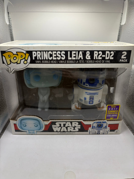 Funko POP! Princess Leia & R2-D2 2 Pack 2017 Summer Convention FRENLY BRICKS - Open 7 Days