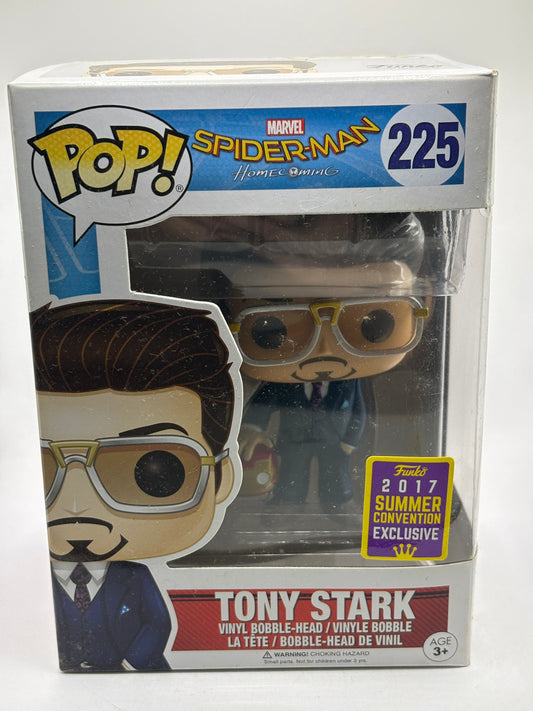 Funko POP! Marvel Spiderman #225 Tony Stark 2017 Summer Convention FRENLY BRICKS - Open 7 Days