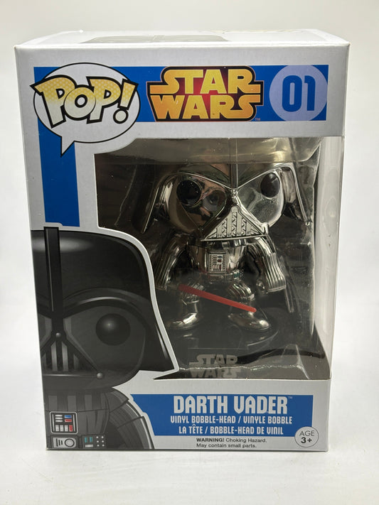 Funko POP! Star Wars #01 Darth Vader Chrome Vinyl Bobble Head 2016 FRENLY BRICKS - Open 7 Days