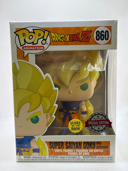 Funko POP! Animation Dragon Ball Z #860 Super Saiyan Goku First Appearance Glow SE
