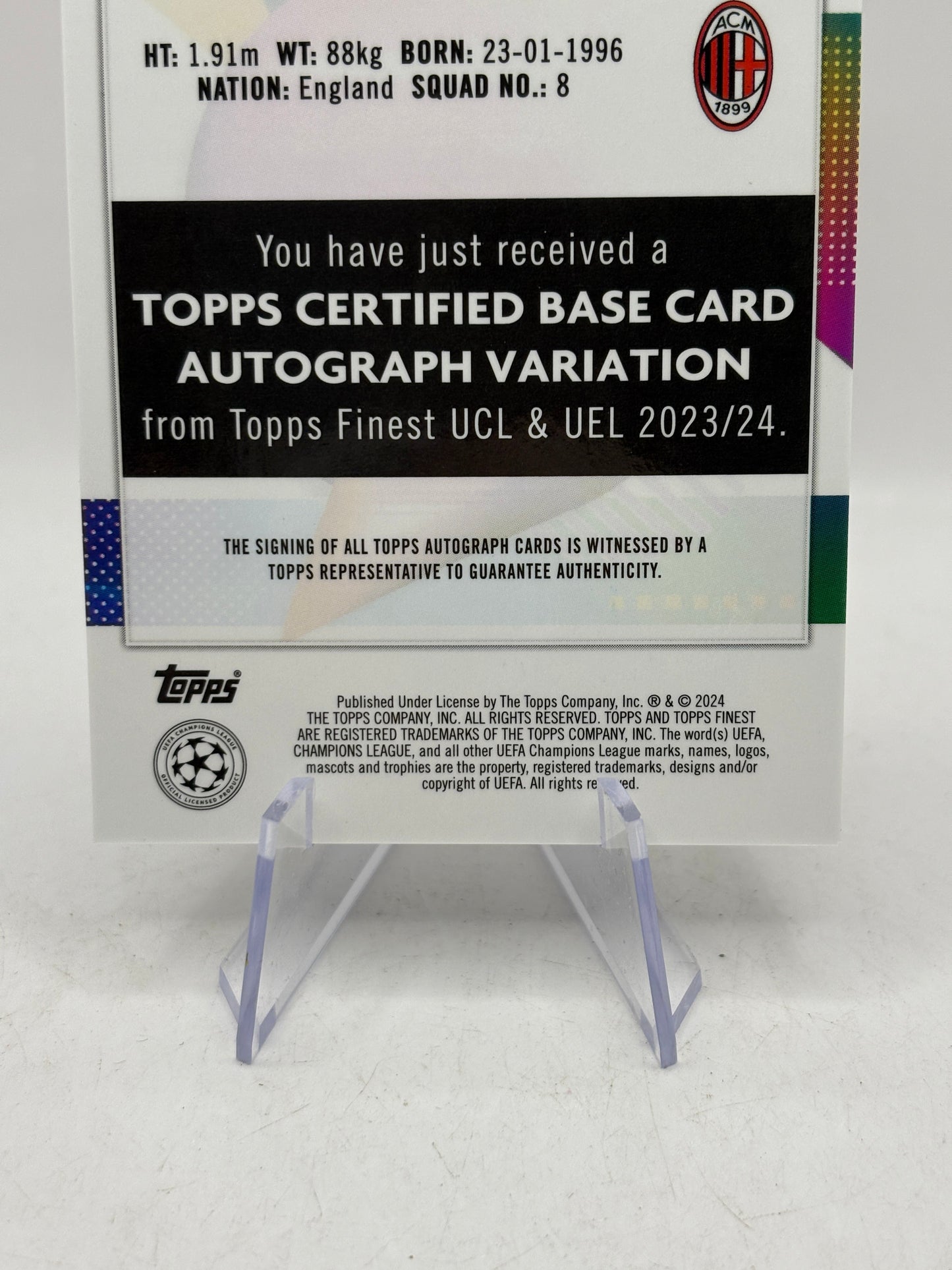 2023-24 Topps Finest Ruben Loftus-Cheek AC Milan Chelsea Auto FRENLY BRICKS - Open 7 Days