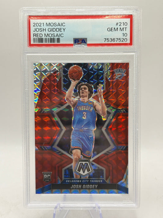 2021 Mosaic Red Mosaic Rookie Josh Giddey Psa 10 Gem Mt FRENLY BRICKS - Open 7 Days