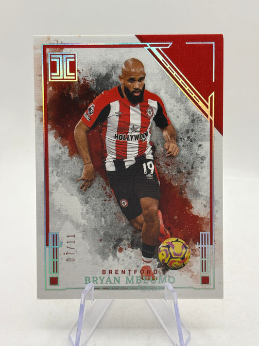 2024-25 Panini Impeccable Premier League Bryan Mbeumo Ruby and Silver #/11