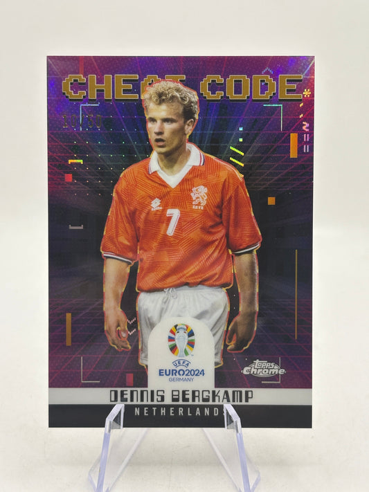 2023-24 Topps Chrome UEFA Euro Dennis Bergkamp Cheat Code Gold Refractor #/50 FRENLY BRICKS - Open 7 Days