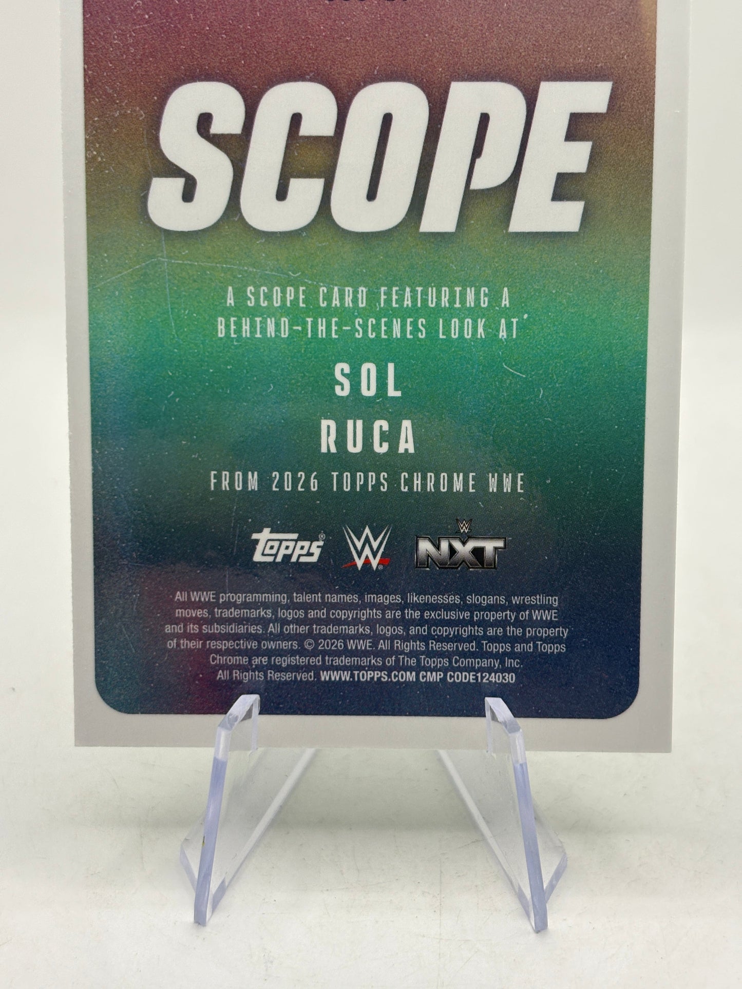 2026 Topps Chrome WWE Sol Ruca Scope Green Refractor #/99 FRENLY BRICKS - Open 7 Days