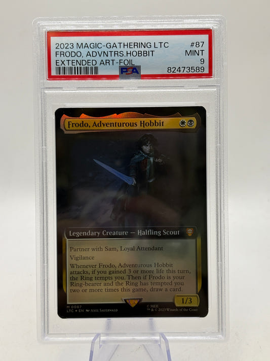 2023 Magic the Gathering LTC - Frodo, Adventurous Hobbit M 0087 Foil Extended Art PSA 9