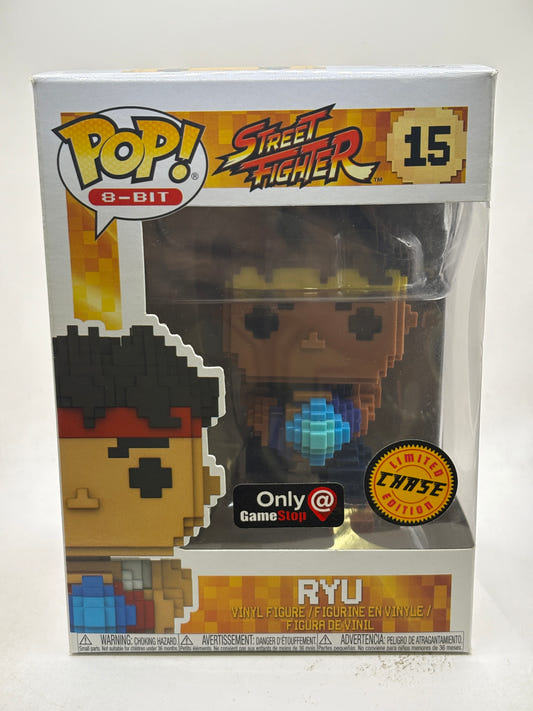 Funko POP! 8-Bit Street Fighter #15 Ryu Limited Chase Gamestop Vinyl Figure