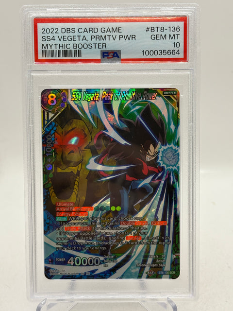 Dragon Ball Super Masters - SS4 Vegeta, Peak of Primitive Power BT8-136 SCR PSA 10 (1)