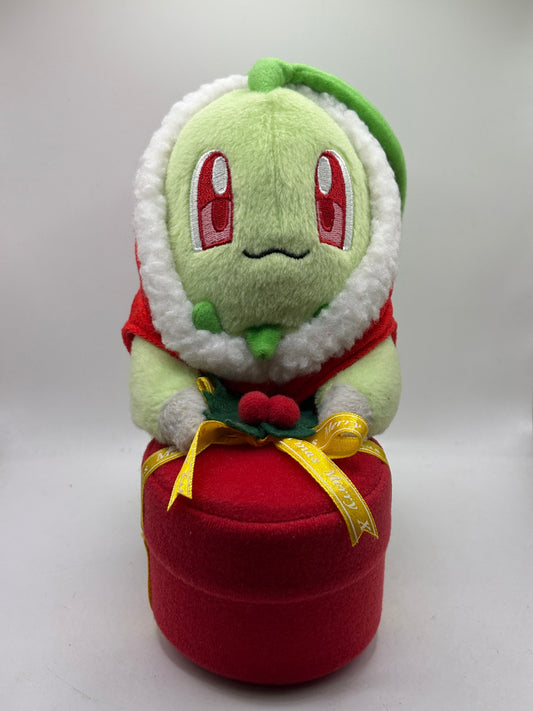 Pokemon Center Plush 2009 Christmas Chikorita 8” FRENLY BRICKS - Open 7 Days