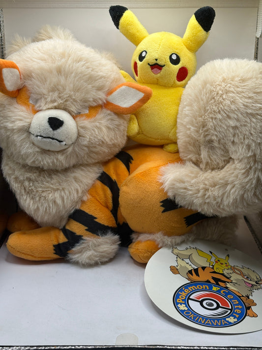 Pokemon Center Okinawa 1st Anniversary Limited Pikachu Arcanine Plush Japan New FRENLY BRICKS - Open 7 Days