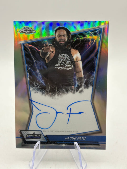 2026 Topps Chrome WWE - BBA-JAC Jacob Fatu Auto Silver