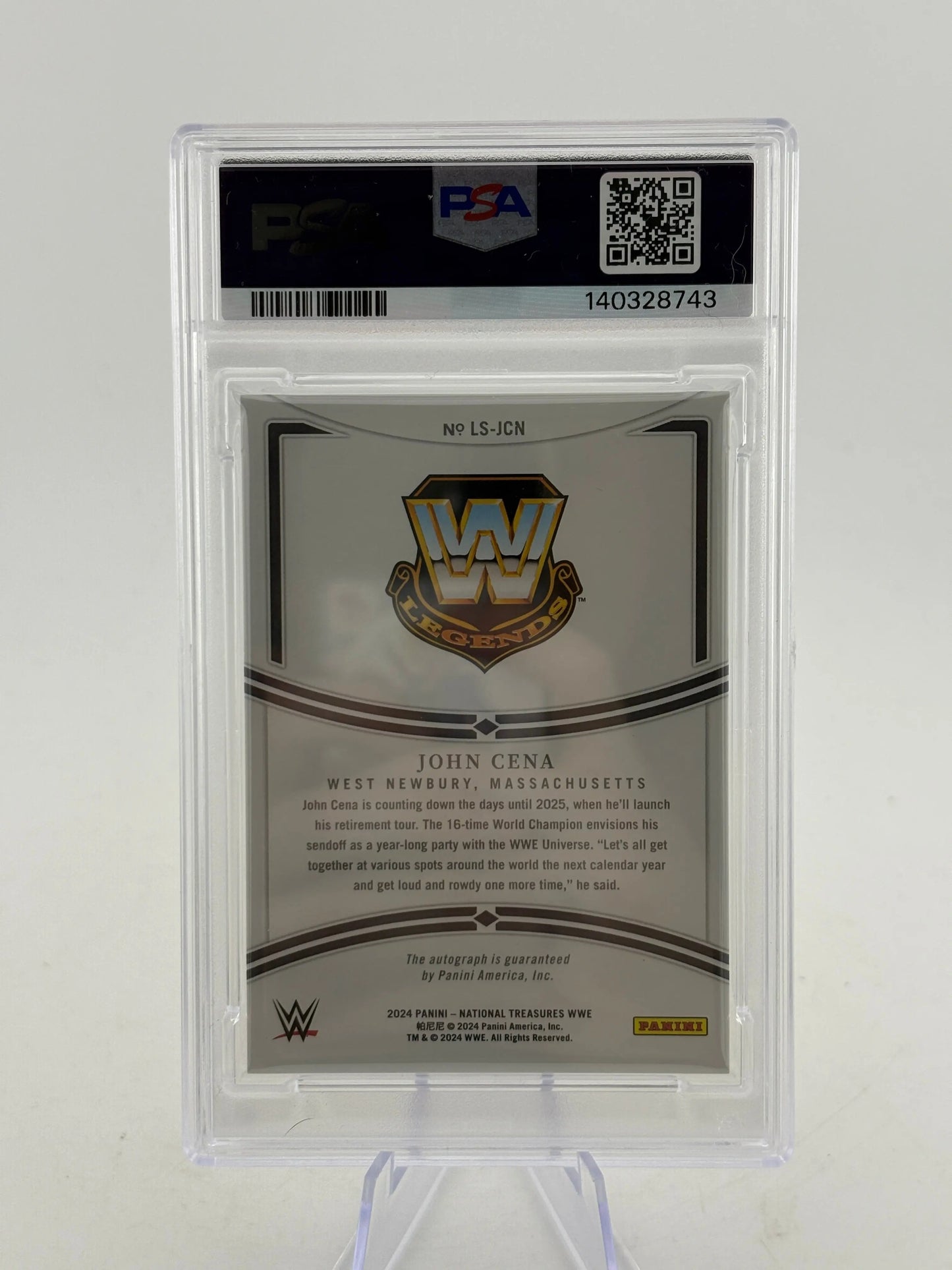 2024 National Treasures WWE #LSJCN John Cena Auto /99 PSA 8 FRENLY BRICKS - Open 7 Days