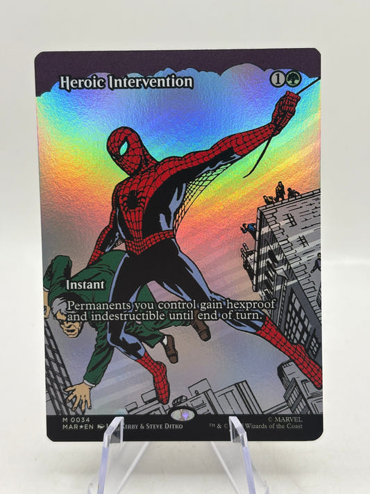 Magic The Gathering - Heroic Intervention M 0034 MAR* Foil Borderless FRENLY BRICKS - Open 7 Days