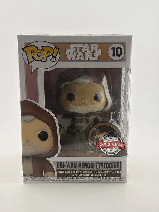 Funko POP! Star Wars #10 Obi-Wan Kenobi (Tatooine) Bobble-Head with Pin FRENLY BRICKS - Open 7 Days