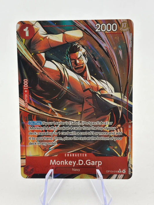 One Piece TCG OP13 - Monkey.D.Garp OP13-016 R* Alternate Art FRENLY BRICKS - Open 7 Days