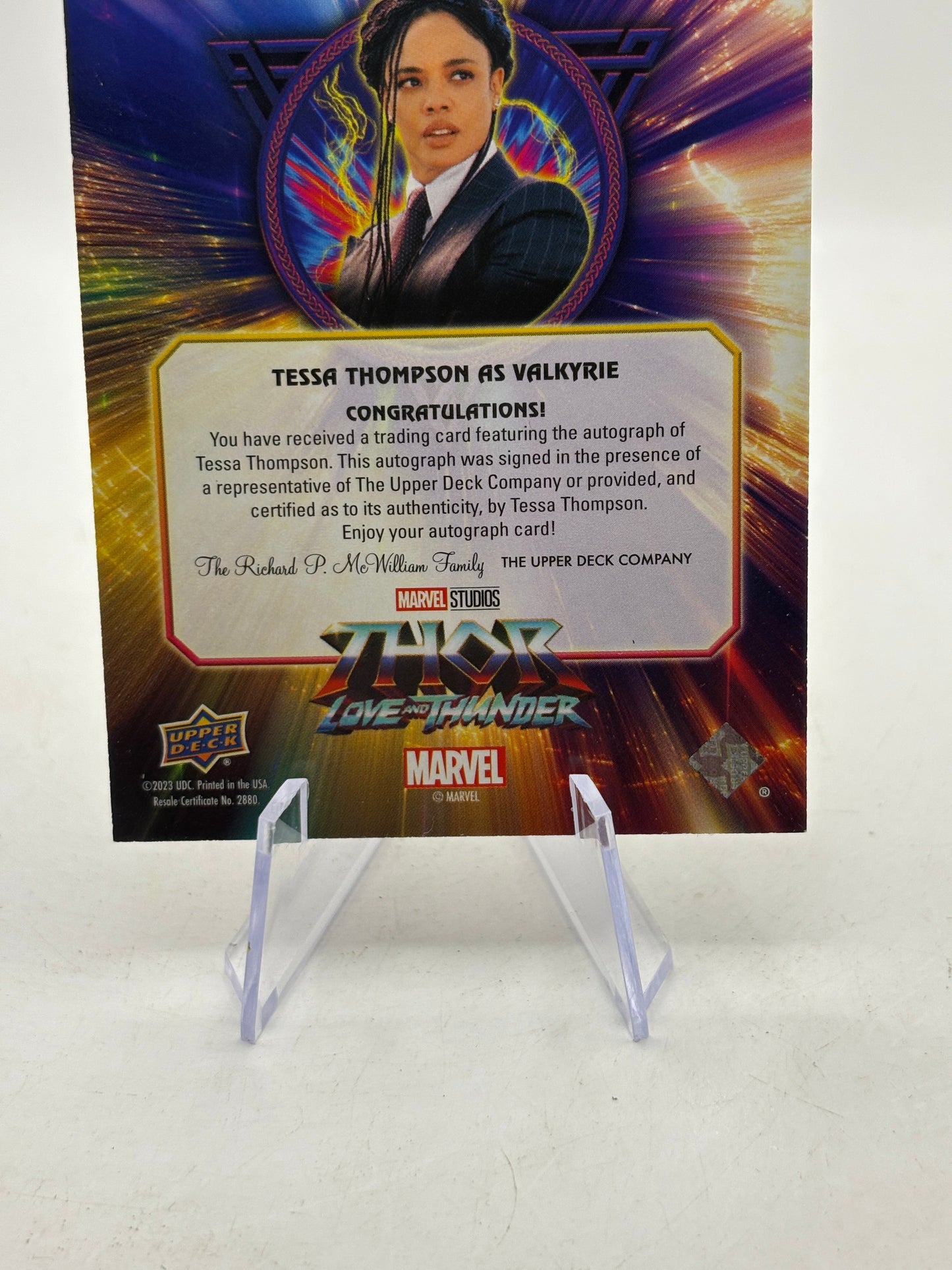 2023 Marvel Upper Deck #MG-TT Mighty Graphs Tessa Thompson Auto Valkyrie FRENLY BRICKS - Open 7 Days