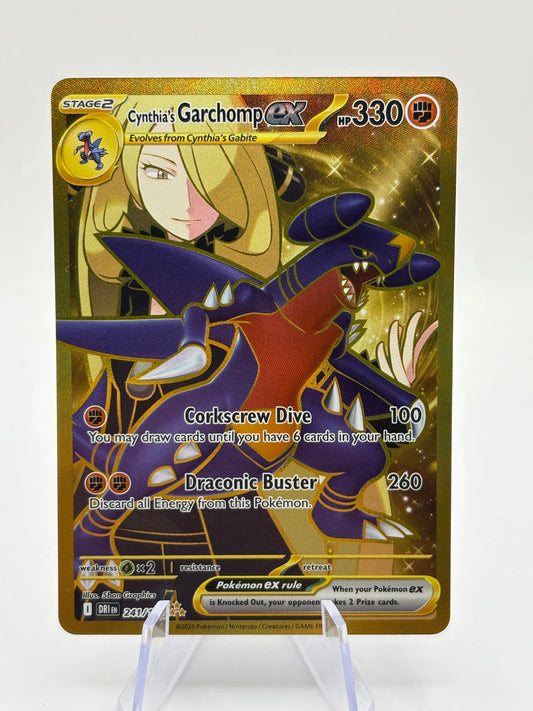 Pokemon TCG Destined Rivals - Cynthia’s Garchomp EX 241/182 Secret LP FRENLY BRICKS - Open 7 Days