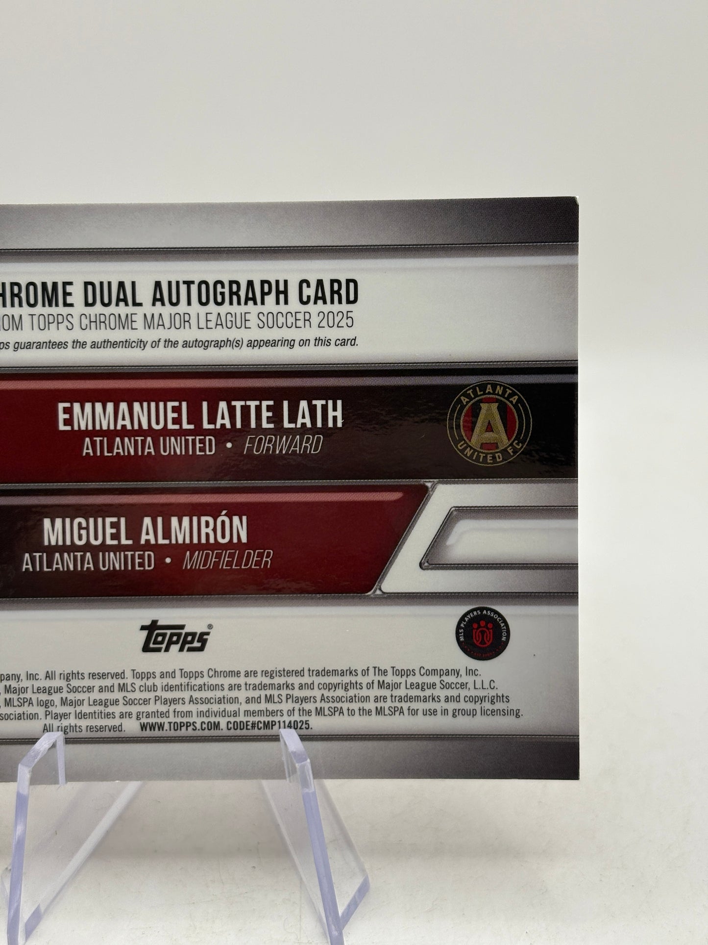 2025 Topps MLS 30th Anniversary Emmanuel Latte Lath Miguel Almiron 2/5 Dual Auto image 4