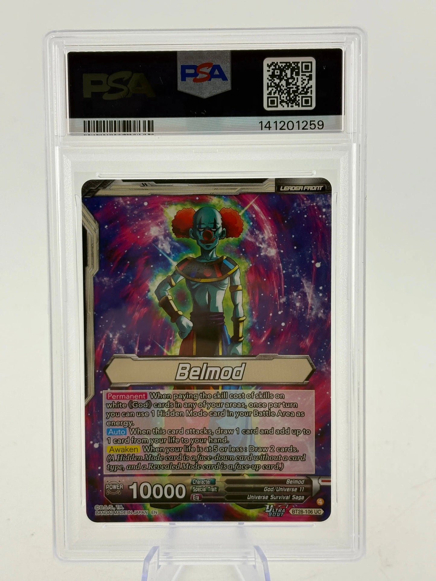 2025 Dragon Ball Super Masters - Belmod, God of Destruction BT28-106 SLR PSA 10 FRENLY BRICKS - Open 7 Days