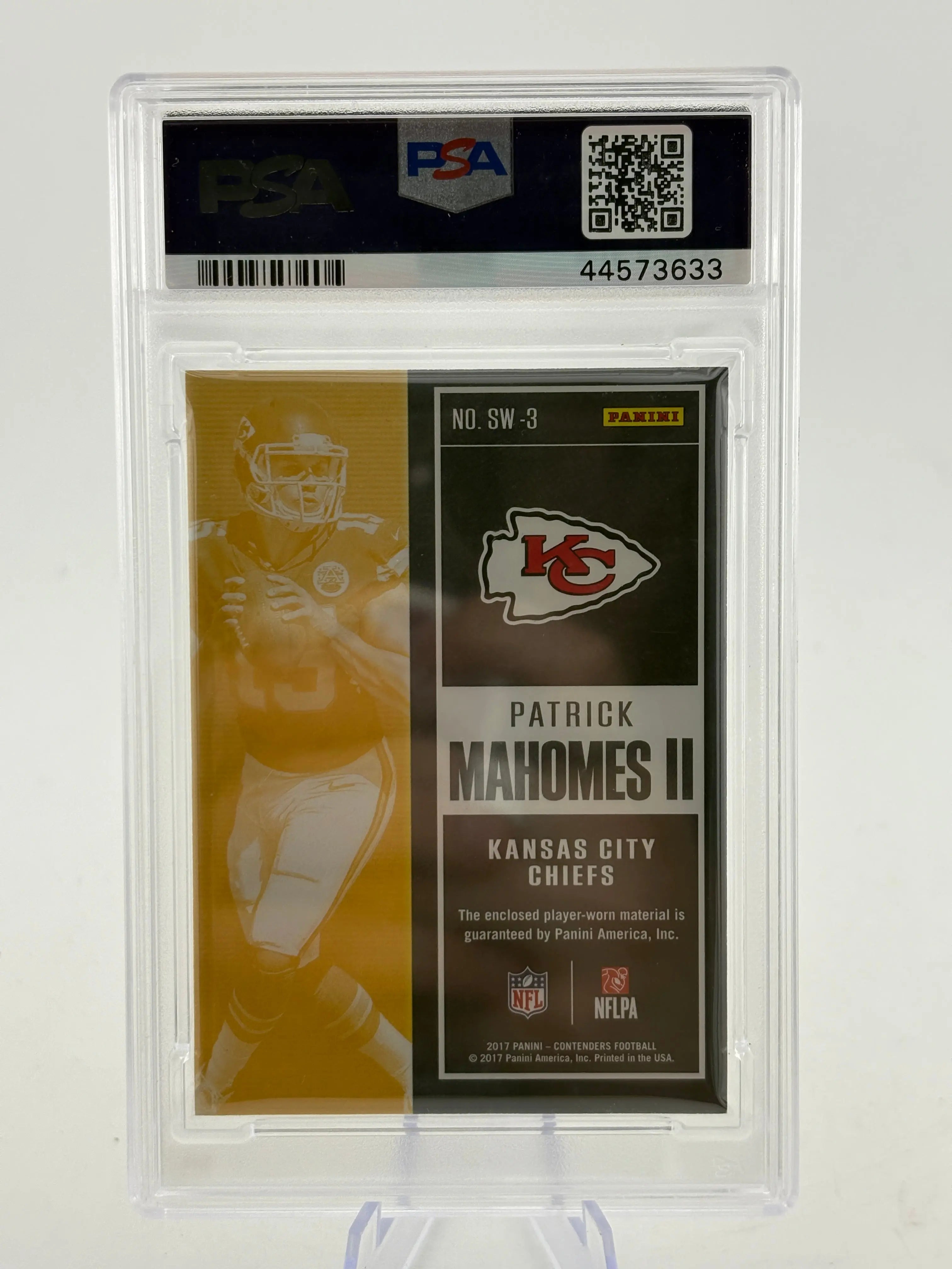 2017 Panini Contenders - Patrick Mahomes II Rookie Ticket Swatch PSA 9 Mint FRENLY BRICKS - Open 7 Days