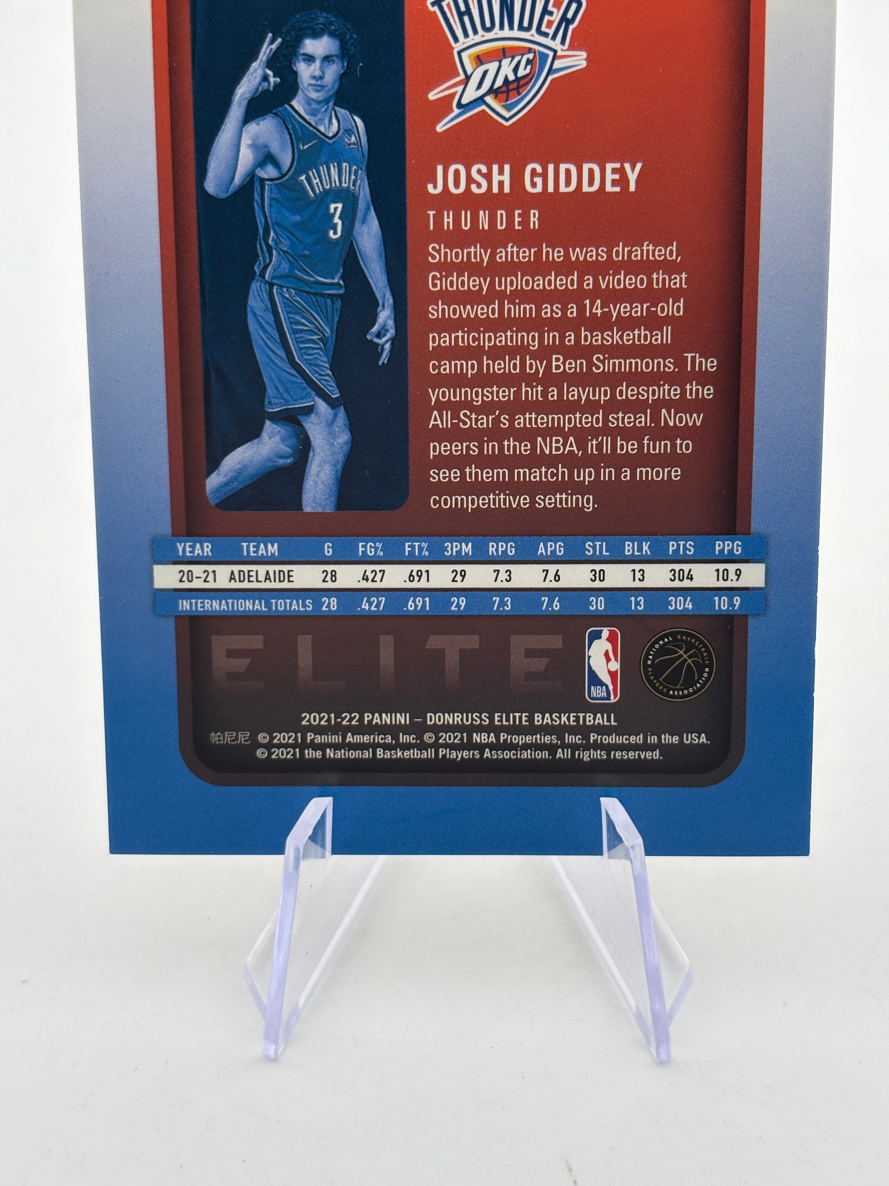 2021-22 Panini Donruss Elite - Josh Giddey #243 06/17 Rookie Card FRENLY BRICKS - Open 7 Days