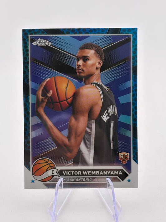 2023-24 Topps Chrome - Victor Wembanyama Rookie Blue Basketball Refractor #1 FRENLY BRICKS - Open 7 Days