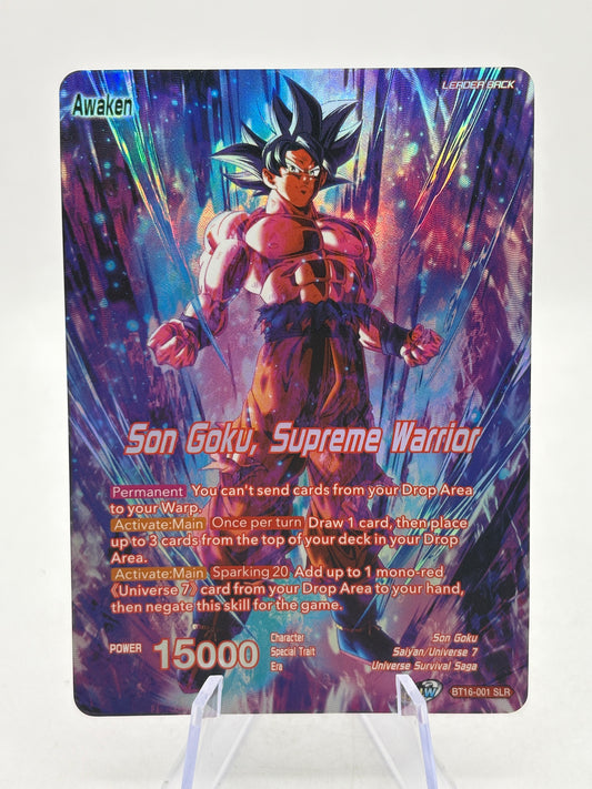 Dragon Ball Super Masters - Son Goku, Supreme Warrior BT16-001 SLR Leader NM