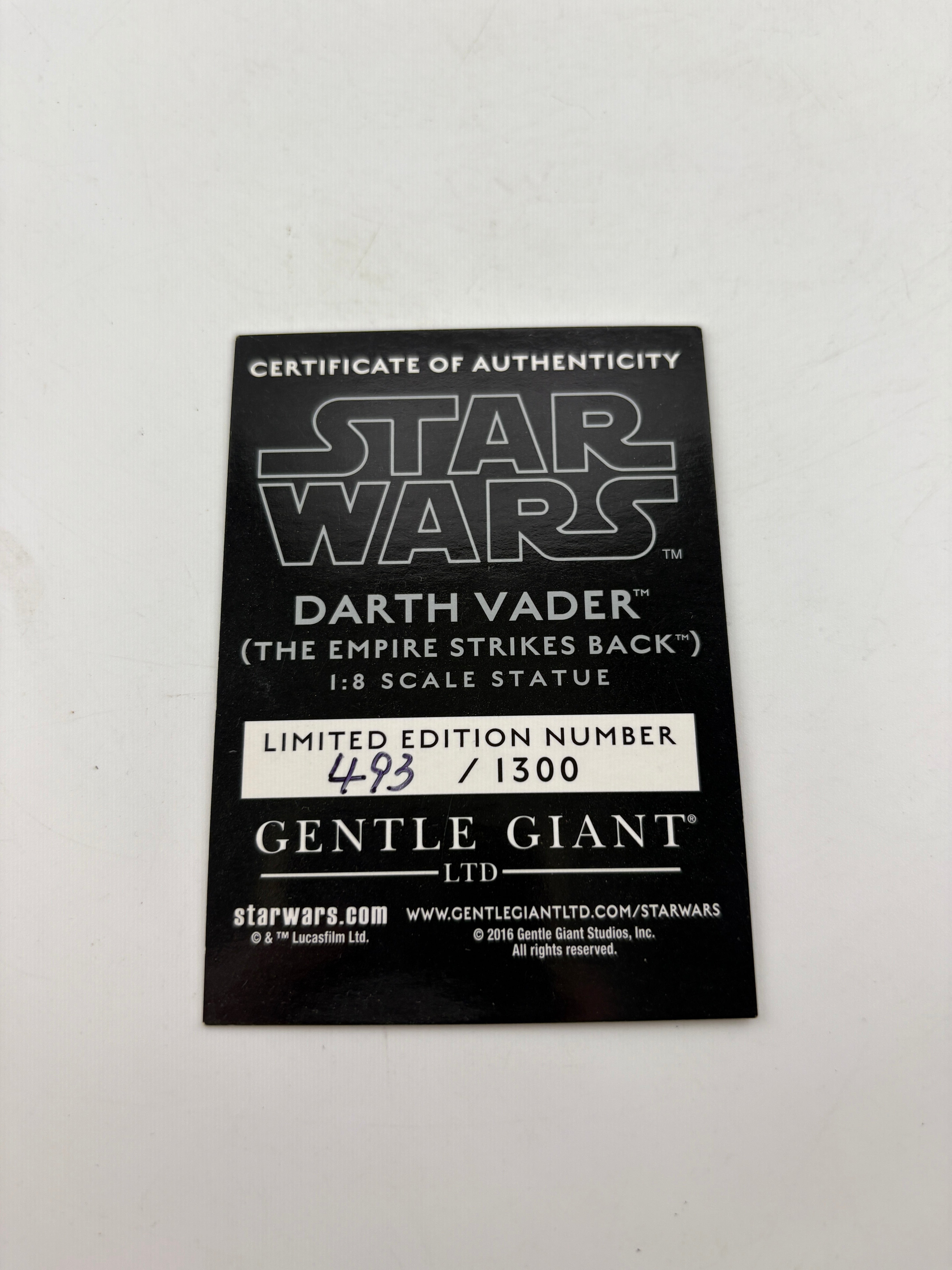Star Wars 2016 Gentle Giant Darth Vader (The Empire Strikes Back) 1:8 Statue New FRENLY BRICKS - Open 7 Days