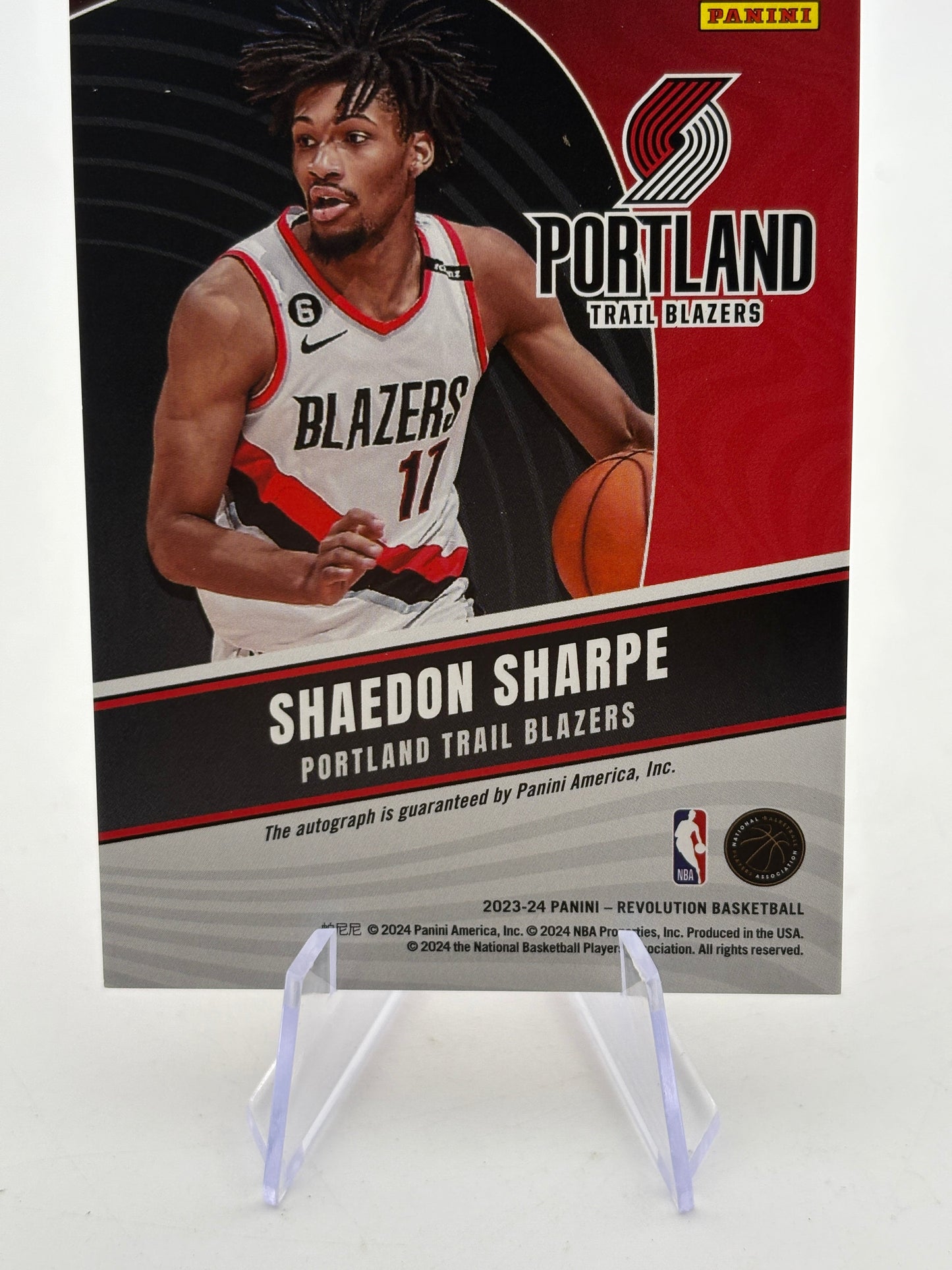 2023-24 Panini Revolution Auto Shaedon Sharpe #A-SSB On Card Auto FRENLY BRICKS - Open 7 Days