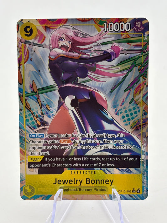 One Piece TCG OP13 - Jewlery Bonney OP13-108 SR* Alternate Art NM FRENLY BRICKS - Open 7 Days