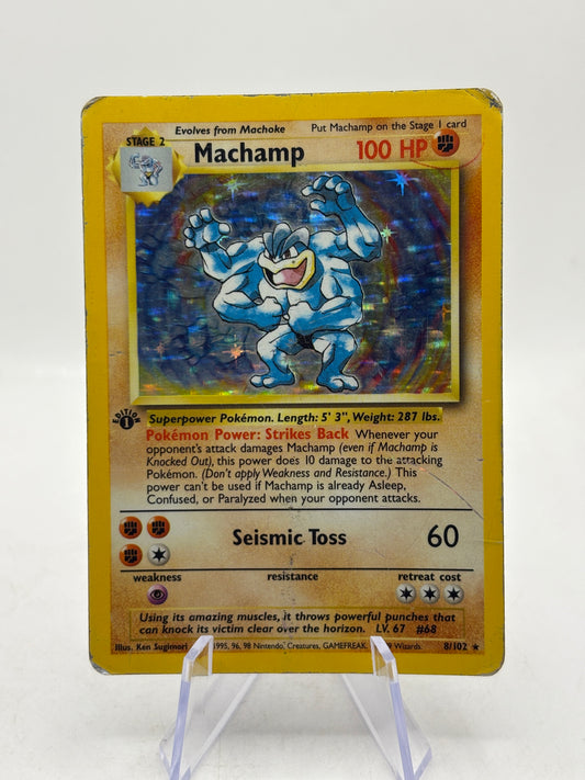Pokemon TCG WOTC Base Set - Machamp 8/102 Rare Holo DAMAGED