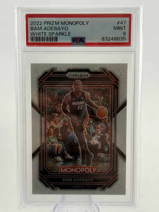 2022 Prizm Monopoly #47 Bam Adebayo White Sparkle PSA 9 FRENLY BRICKS - Open 7 Days