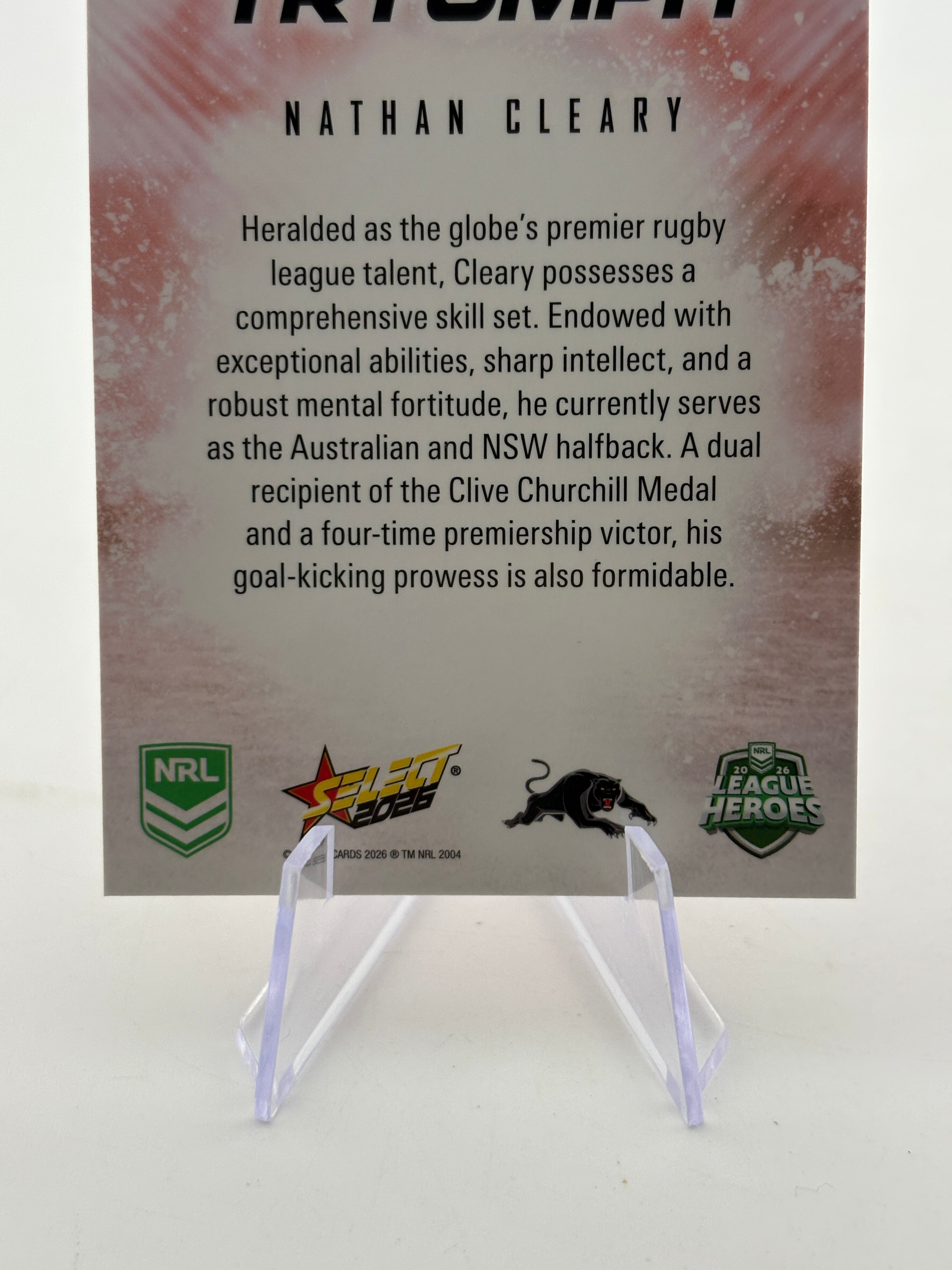 2026 Select NRL - Tryumph Nathan Cleary #TR67 Insert FRENLY BRICKS - Open 7 Days