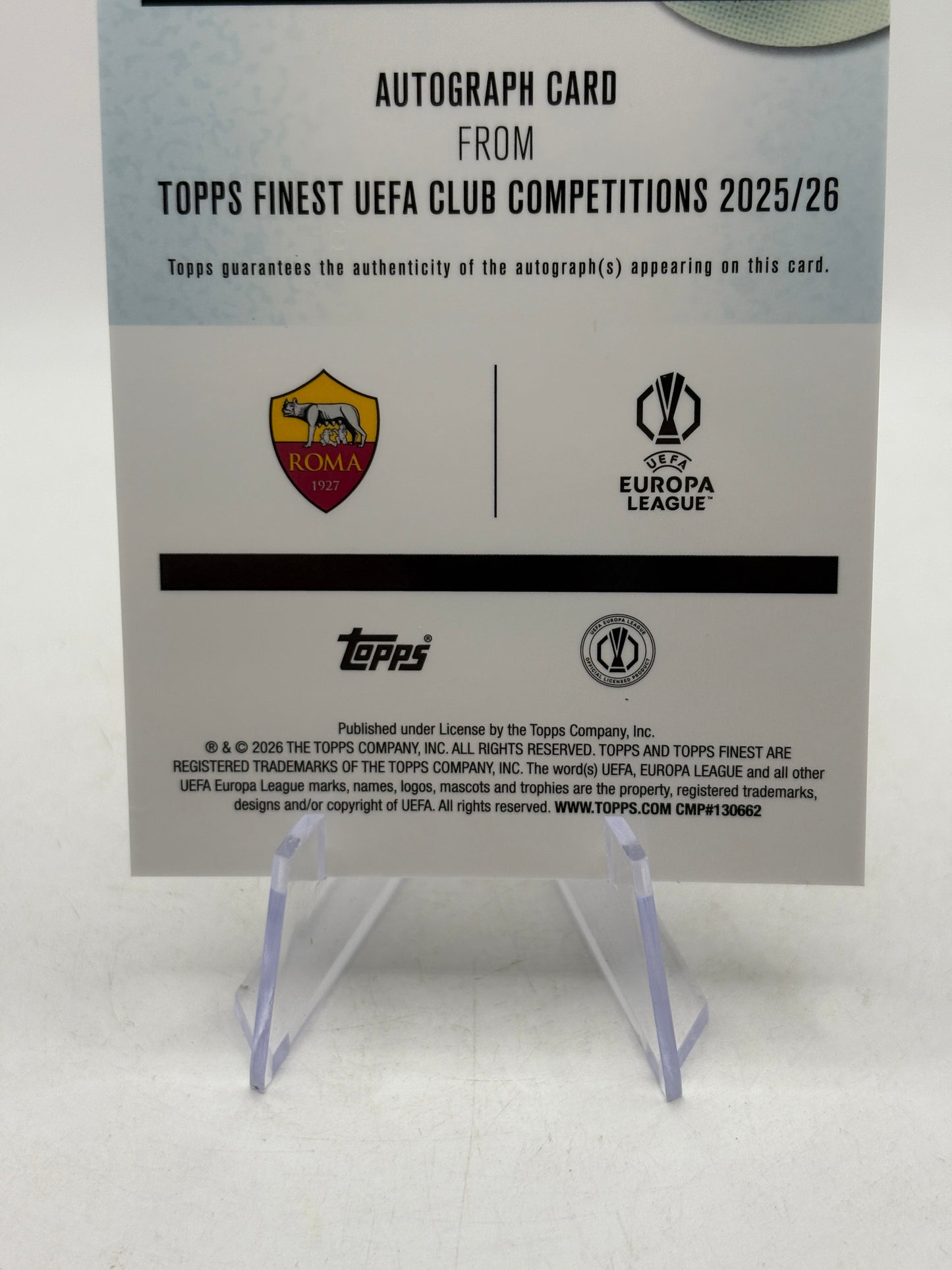 2025-26 Topps Finest UEFA CLUB - BA-FG Evan Ferguson Autograph