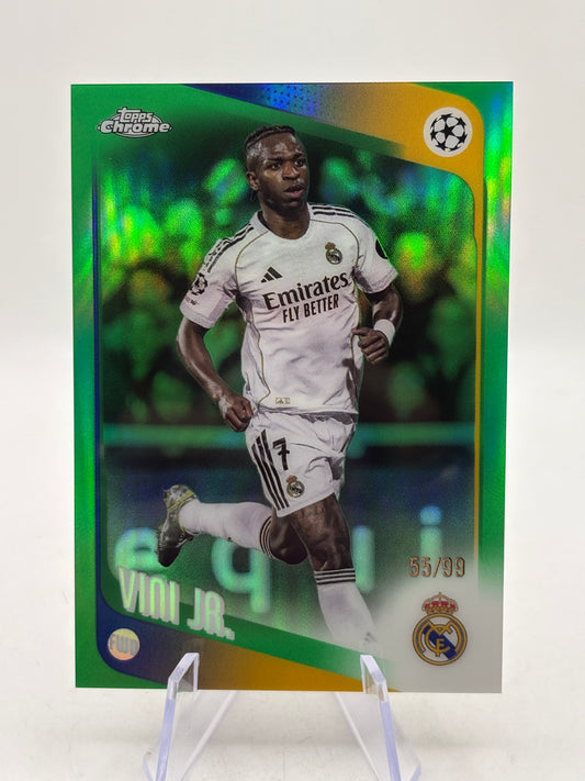 2025-26 Topps Chrome UEFA - #115 Vini Jr. Green Refractor /99