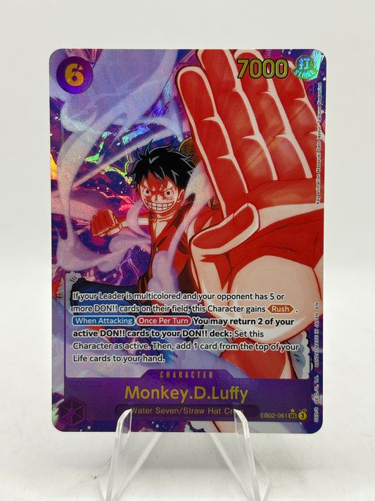 One Piece TCG EB02 - Monkey.D.Luffy EB02-061 SEC* Alt Art FRENLY BRICKS - Open 7 Days