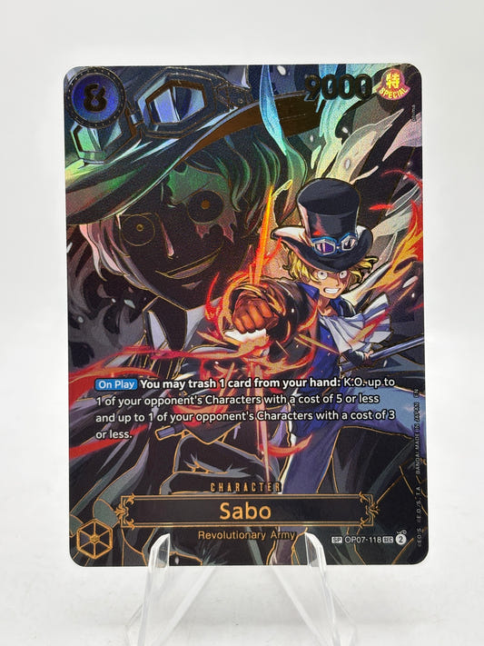 One Piece TCG OP07 - Sabo OP07-118 SEC SP Alternate Art NM FRENLY BRICKS - Open 7 Days