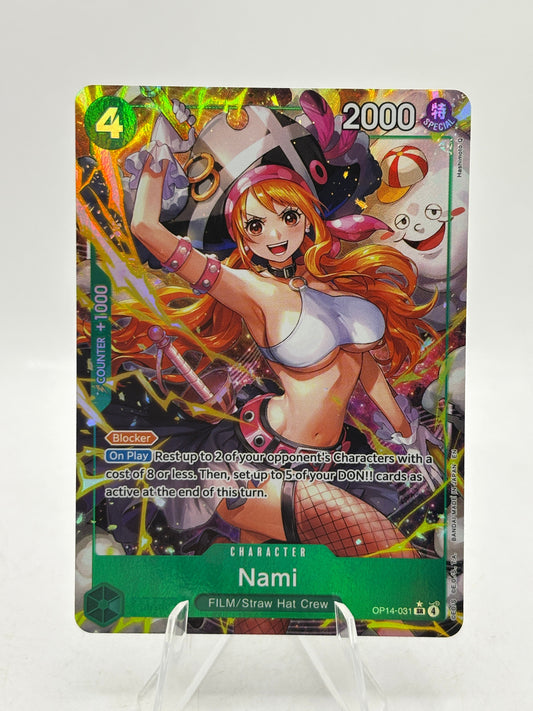 One Piece TCG OP14 - Nami OP14-031 SR* Alternate Art NM FRENLY BRICKS - Open 7 Days